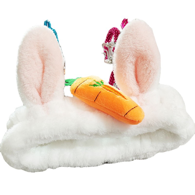 Băng Đô Cài Tóc Hình Tai Thỏ Và Cà Rốt Bằng Lông Nhung Dễ Thương Xinh Xắn