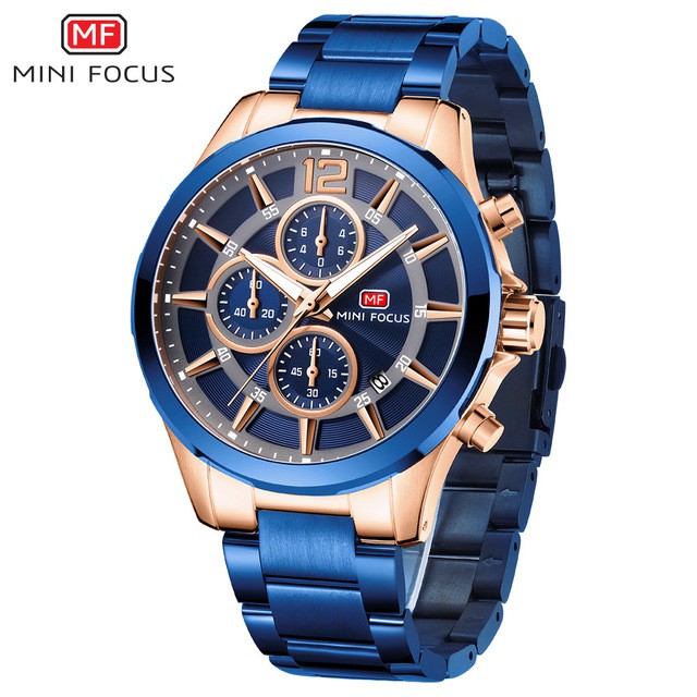 Mini FOCUS Đồng Hồ Đeo Tay Bằng Thép Không Gỉ Chống Thấm Nước Đa Năng Dành Cho Nam