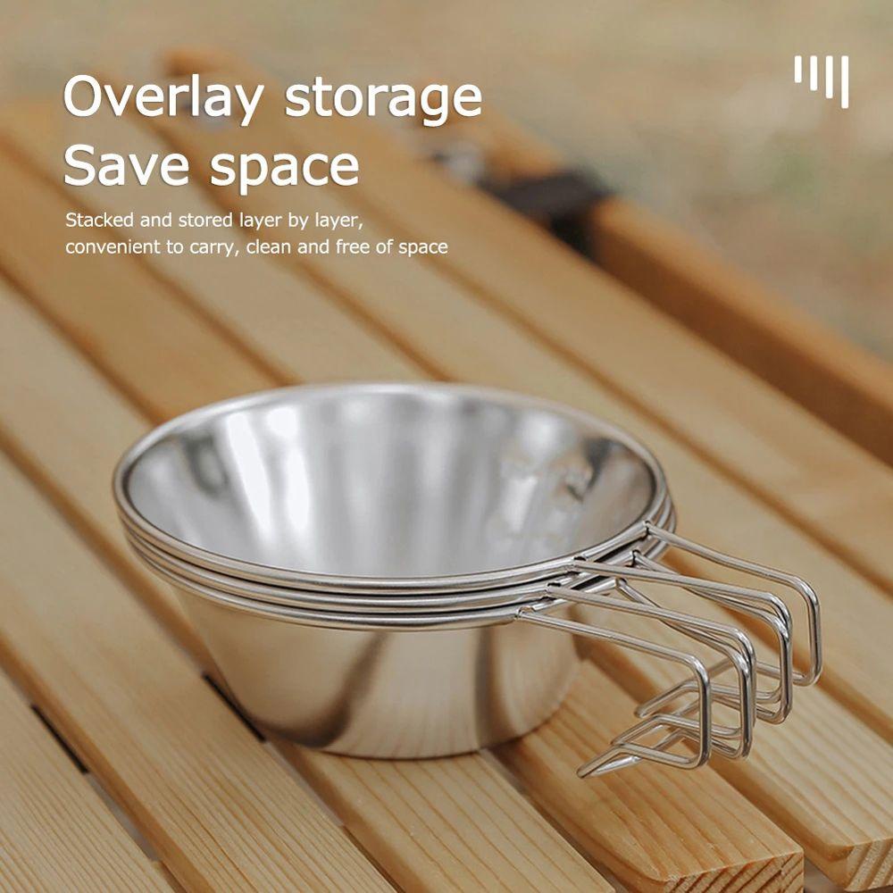 JARRED Tô Đựng Thức Ăn Bằng Thép Không Gỉ Gọn Nhẹ Với Tay Cầm Dài Tiện Dụng Mang Theo Du Lịch