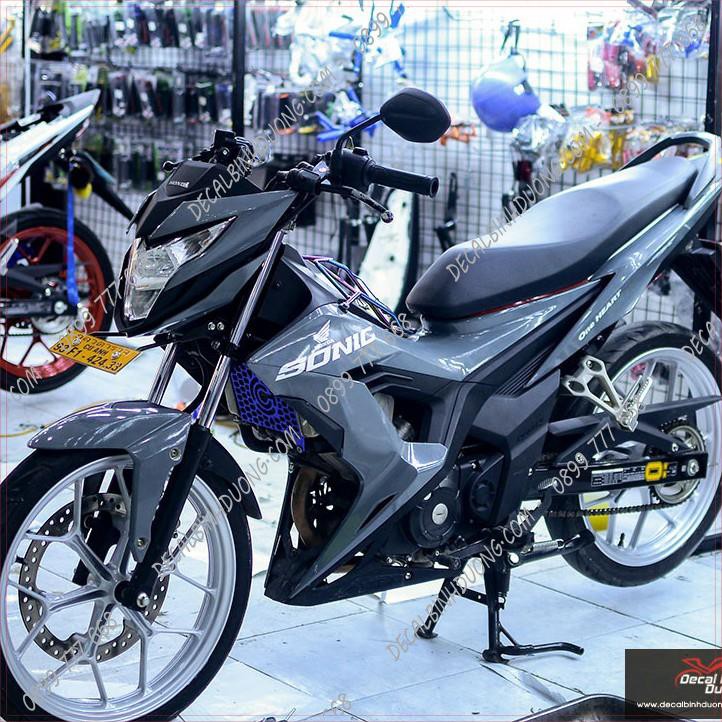 Decal Xe Máy - Tem Trùm Sonic Mẫu Xám Xi Măng { Màu Sắc 85%]