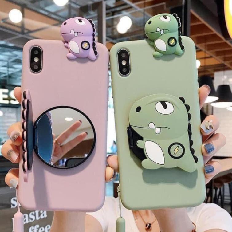 Ốp Iphone - Ốp lưng Iphone thú leo khủng long gương kèm móc đeo 7plus/ 8plus/ X/ Xs/Xsmax/ 11/11promax/12/12pro/12promax | BigBuy360 - bigbuy360.vn