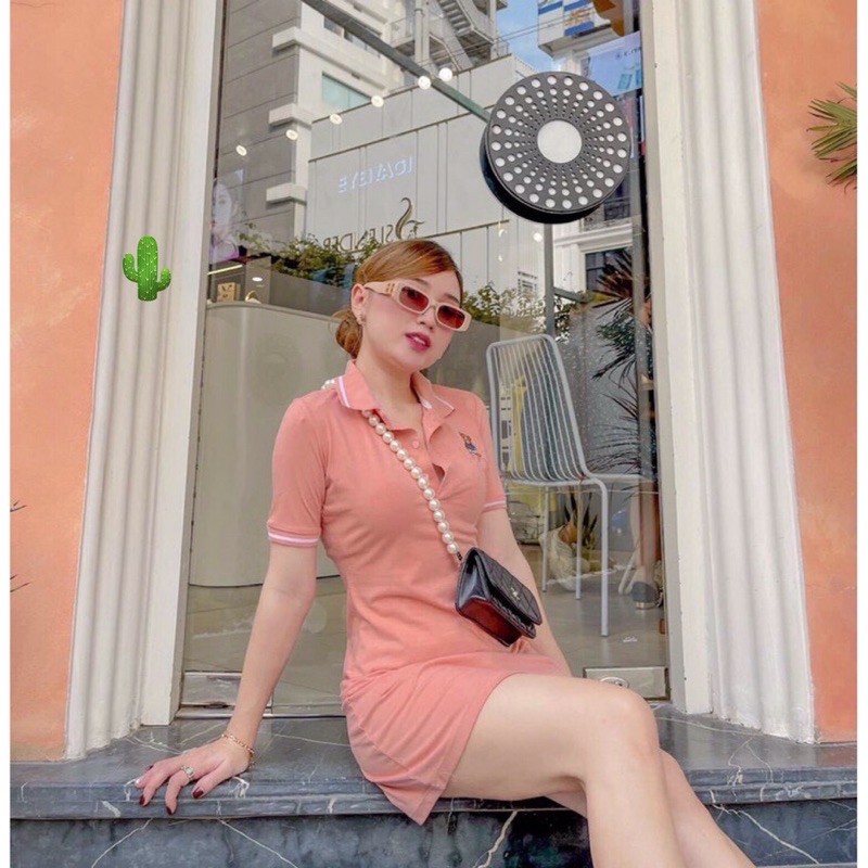 🍀Đầm polo thêu gấu xinh ơi là xinh