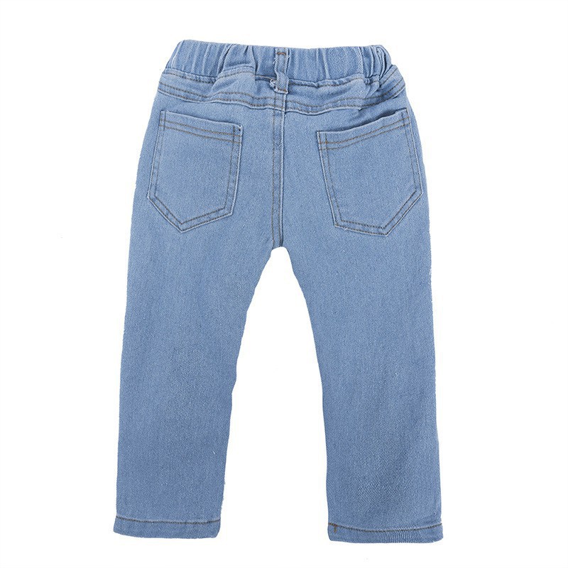 Set áo trễ vai kèm quần jean phong cách denim và băng đô buộc đầu dễ thương cho bé gái