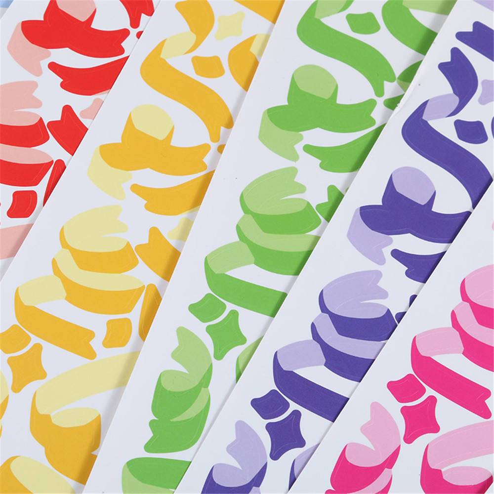 Sticker họa tiết ruy băng dài dùng để trang trí hình/điện thoại DIY