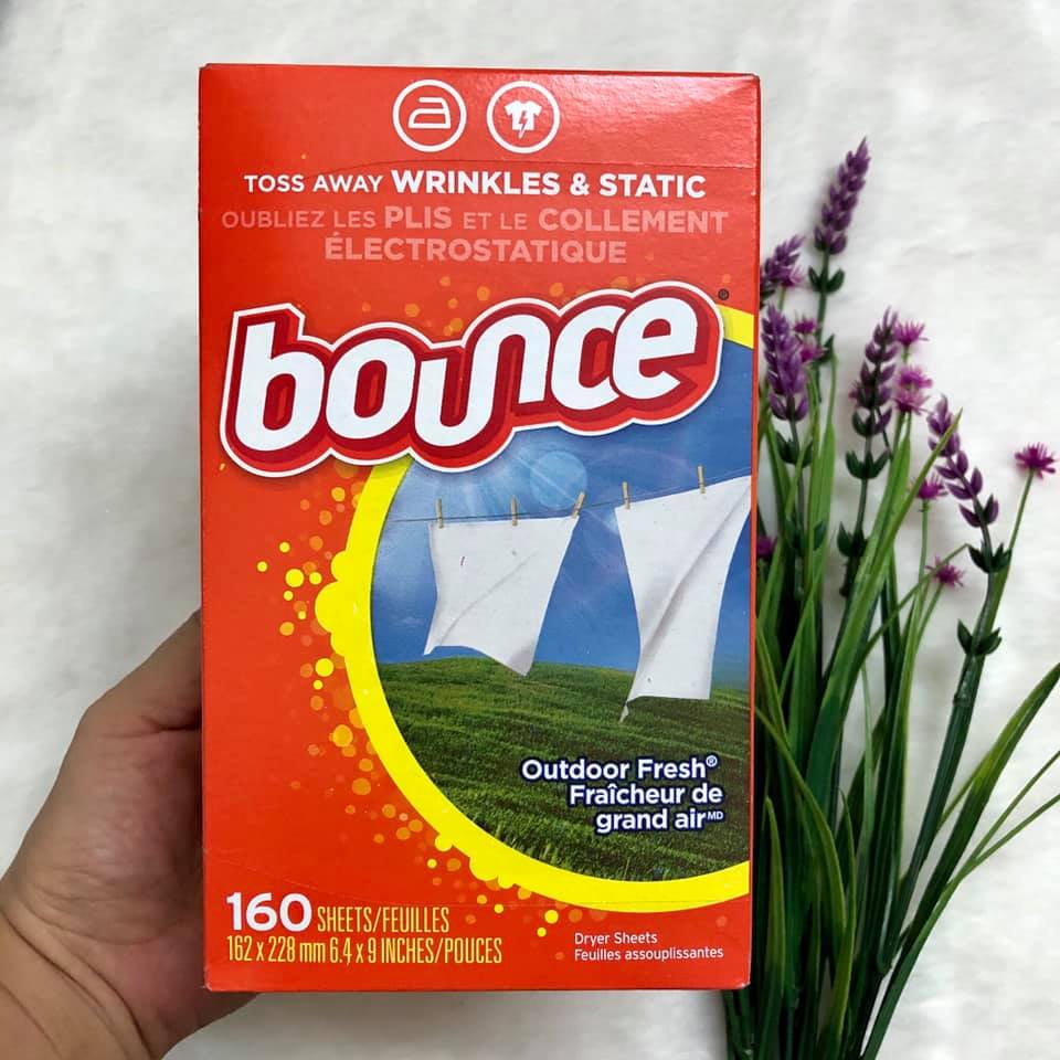 ❤️   Giấy thơm Bounce Mỹ 160 tờ Giấy xả thơm mềm vải Bounce Outdoor Fresh chống nhăn dính HỎA TỐC