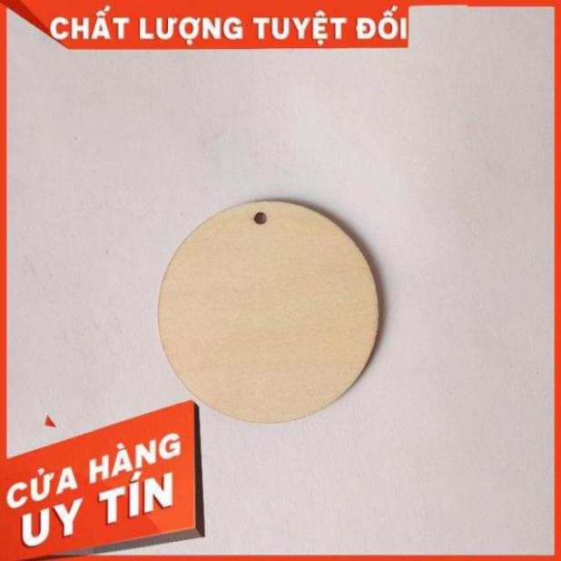Gói 50 miếng gỗ tròn 5cm làm bông tai, móc khóa