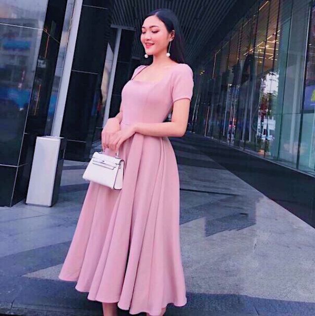 Đầm cổ vuông xoè Witch023- hình thật trải sàn | BigBuy360 - bigbuy360.vn