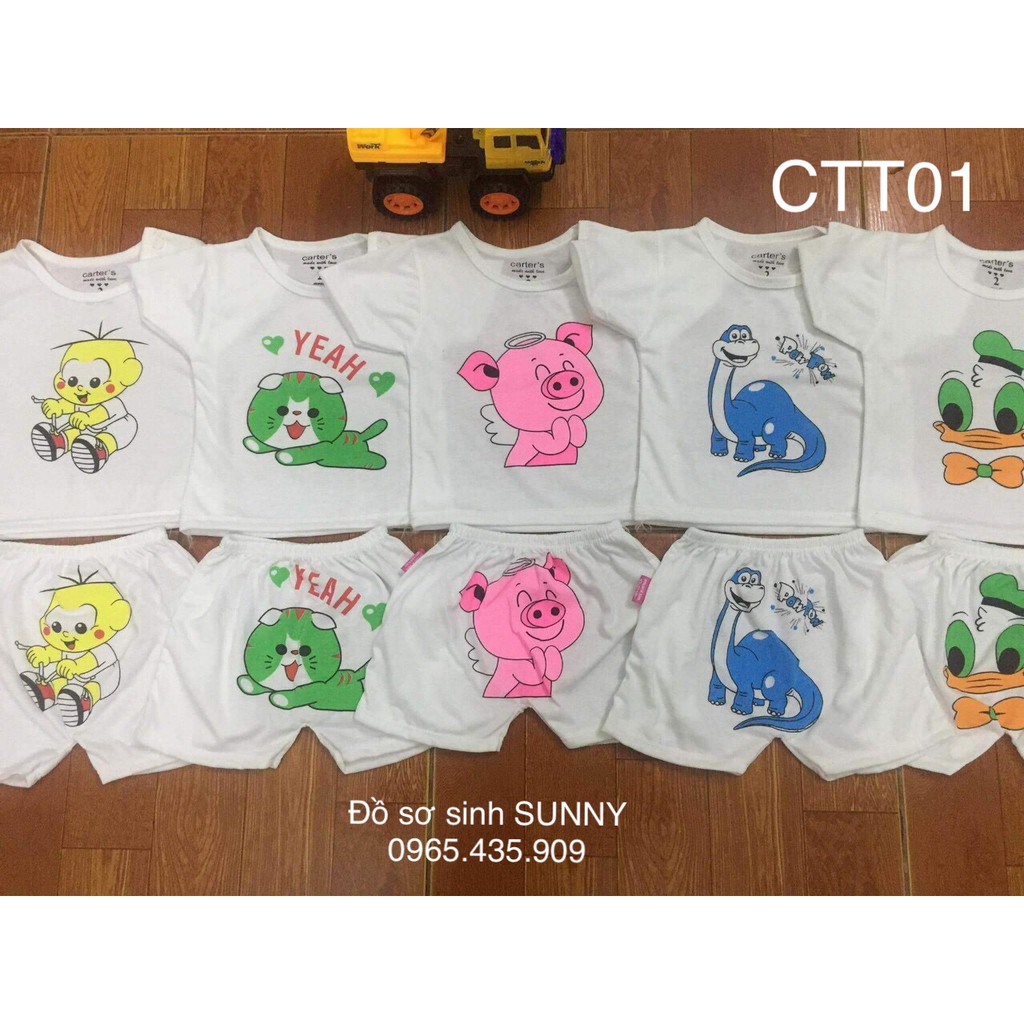 set 5 bộ tay ngắn carter's cho bé từ 4-14kg