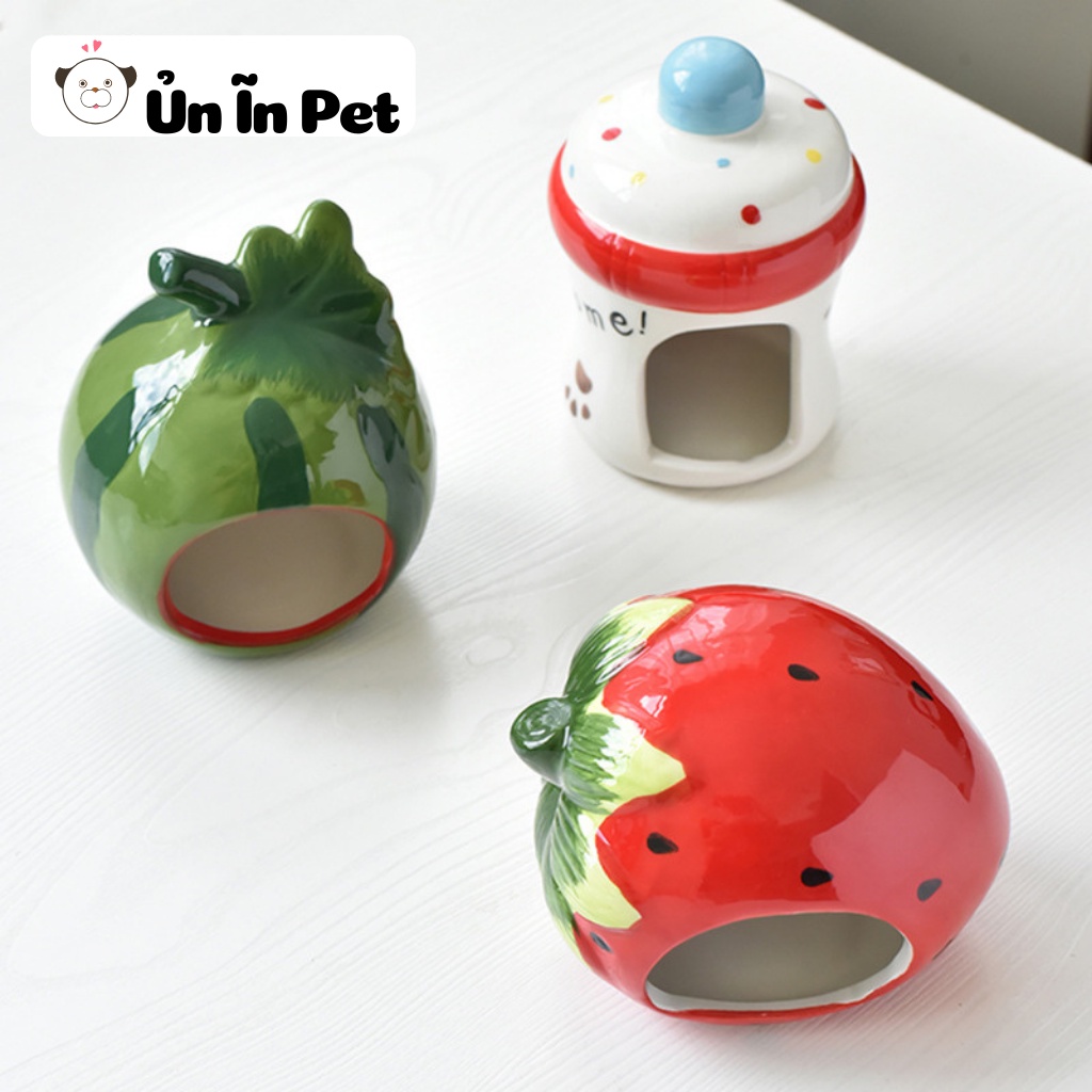 Nhà ngủ sứ hamster, BÌNH SỮA siêu mát, dễ thương