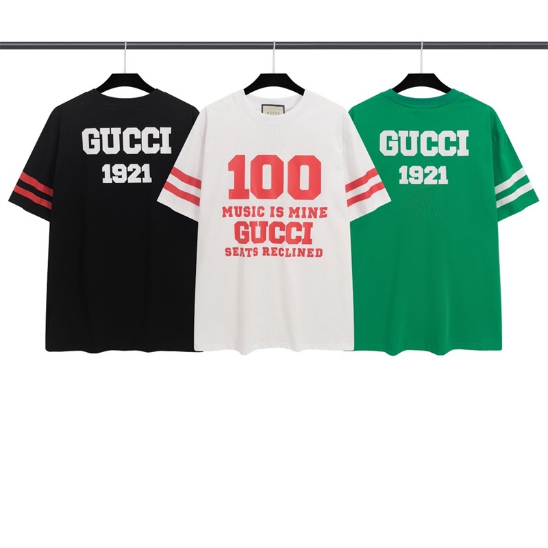 Áo Thun Tay Ngắn Cổ Tròn In Chữ Gucci Thời Trang Mùa Hè Chất Lượng Cao