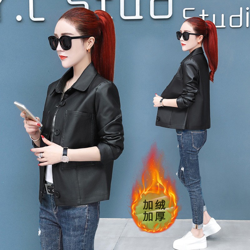 Áo Khoác Da Nữ Phong Cách Hàn Quốc 3 màu trẻ trung sành điệu