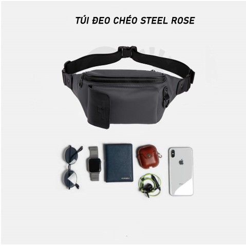 Túi đeo chéo nam nữ phong cách hàn quốc,ví đeo thời trang siêu nhẹ chống nước Steel Rose M166