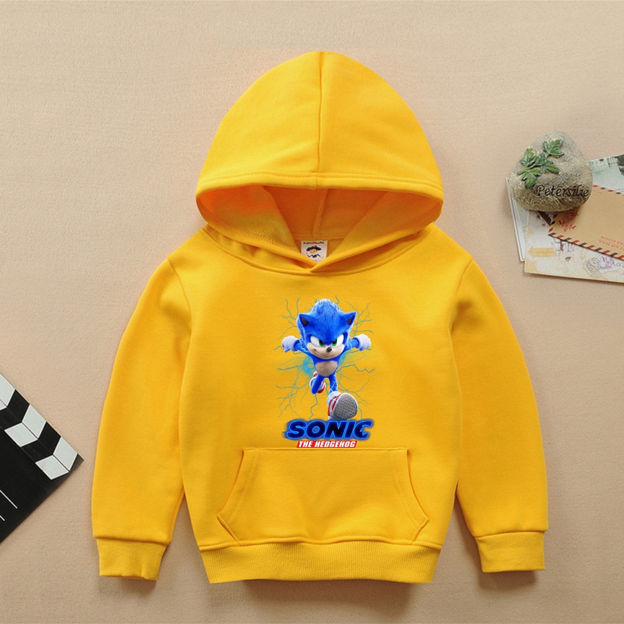 Áo khoác hoodie nhím xanh sonic màu vàng đủ size cho bé trai bé gái