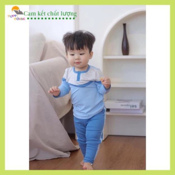 Bộ dài tay bé trai vải bamboo mỏng mát mặc hè thu, điều hoà bon99