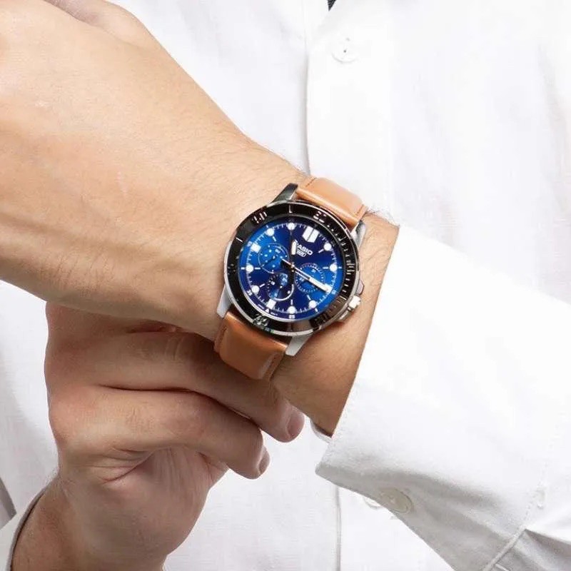 Đồng hồ nam dây da Casio Anh Khuê MTP-VD300L-2EUDF