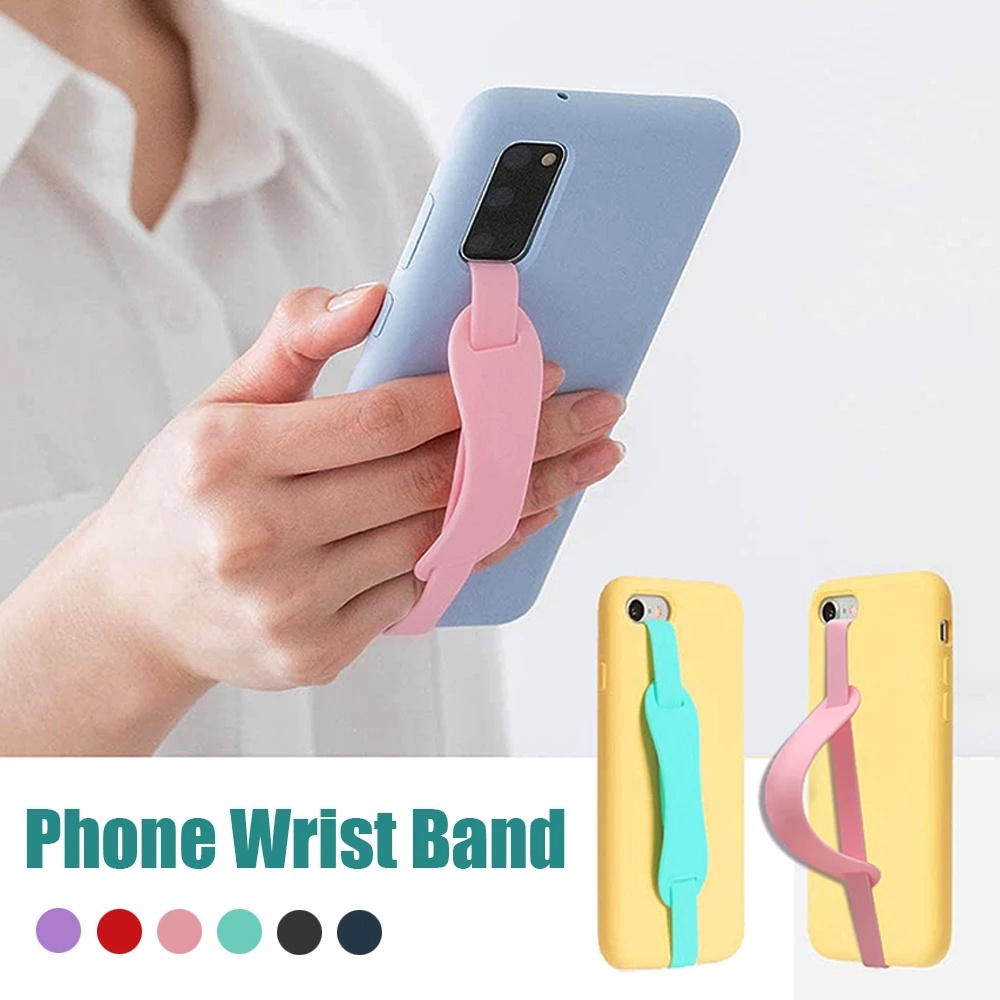 Ốp Điện Thoại Silicon Gắn Dây Đeo Cổ Tay Làm Vòng Đỡ Co Giãn