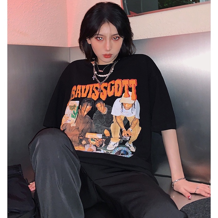 Áo thun tay lỡ Travis Scott nam nữ cao cấp Ulzzang Unisex Fullsize AT02