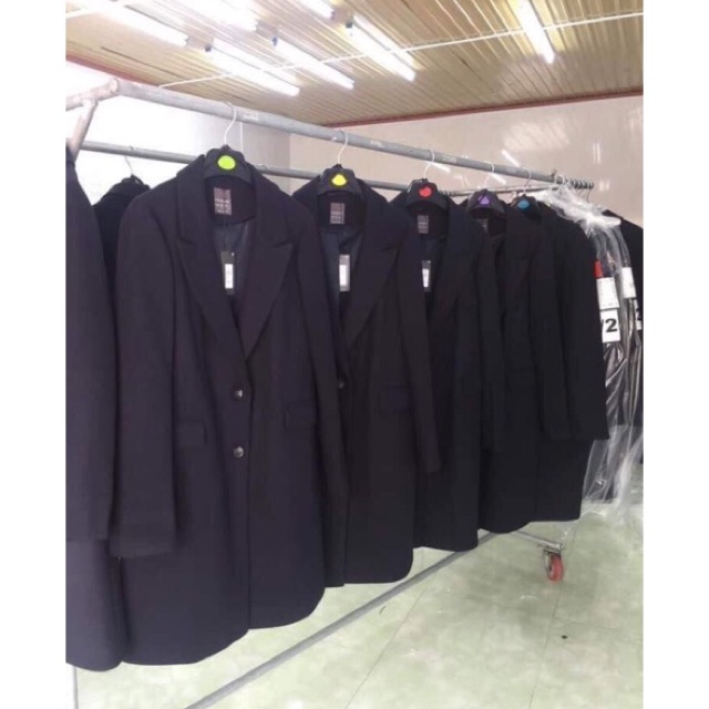 Áo vest măng tô dáng dài màu đen Primark, form chuẩn châu Âu, hàng xuất dư, line sản xuất hiện đại.