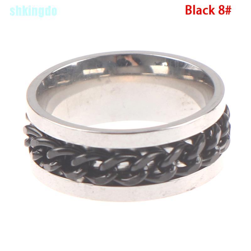 Nhẫn Mở Nắp Chai Bằng Thép Titan Dạng Dây Xích Xoay Unisex