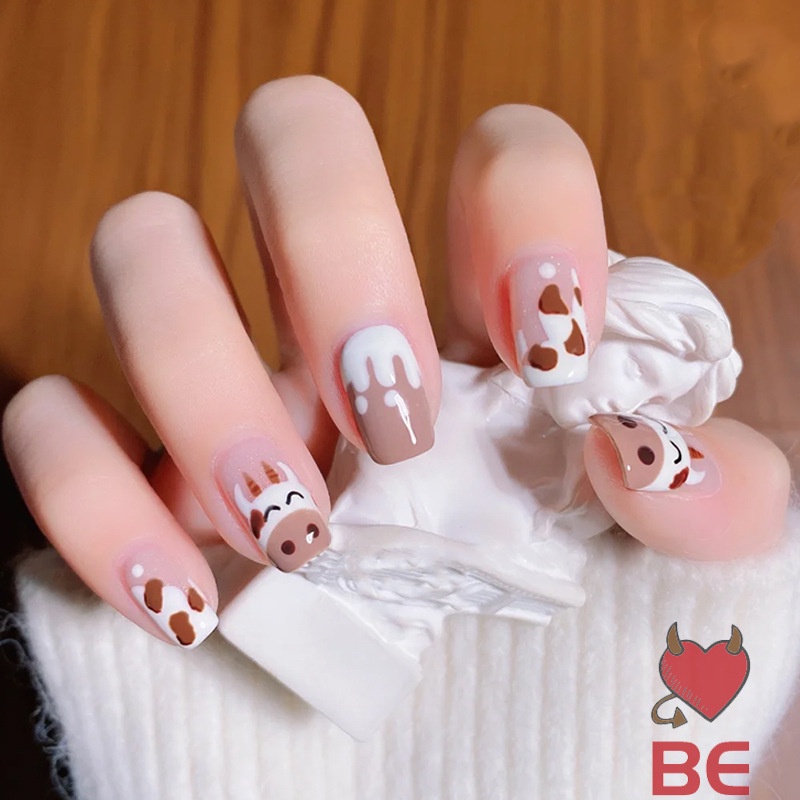 Set 24 móng tay giả nhỏ nhắn đáng yêu hợp thời trang
