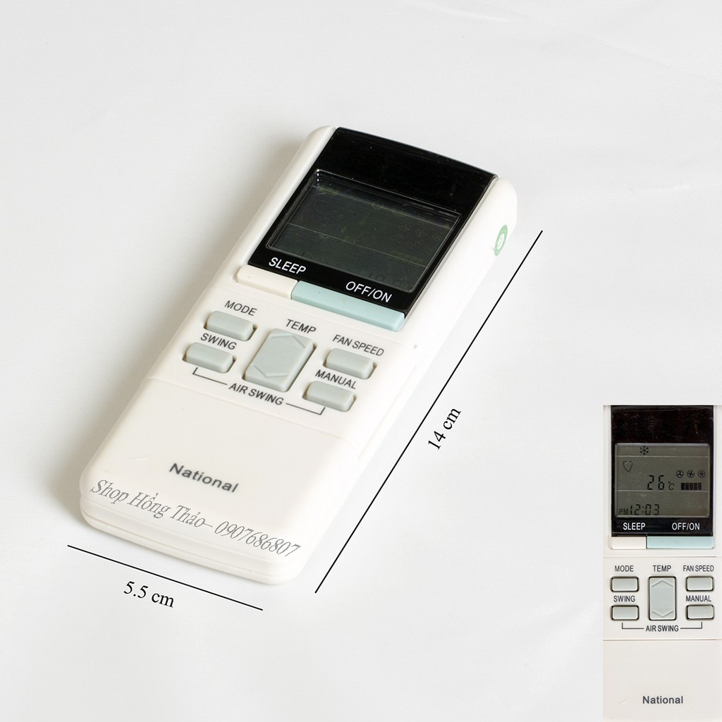 Remote máy lạnh National + Pin.