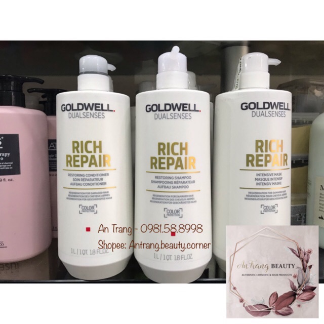 [CHÍNH HÃNG] GỘI XẢ PHỤC HỒI GOLDWELL RICH REPAIR 1000ML