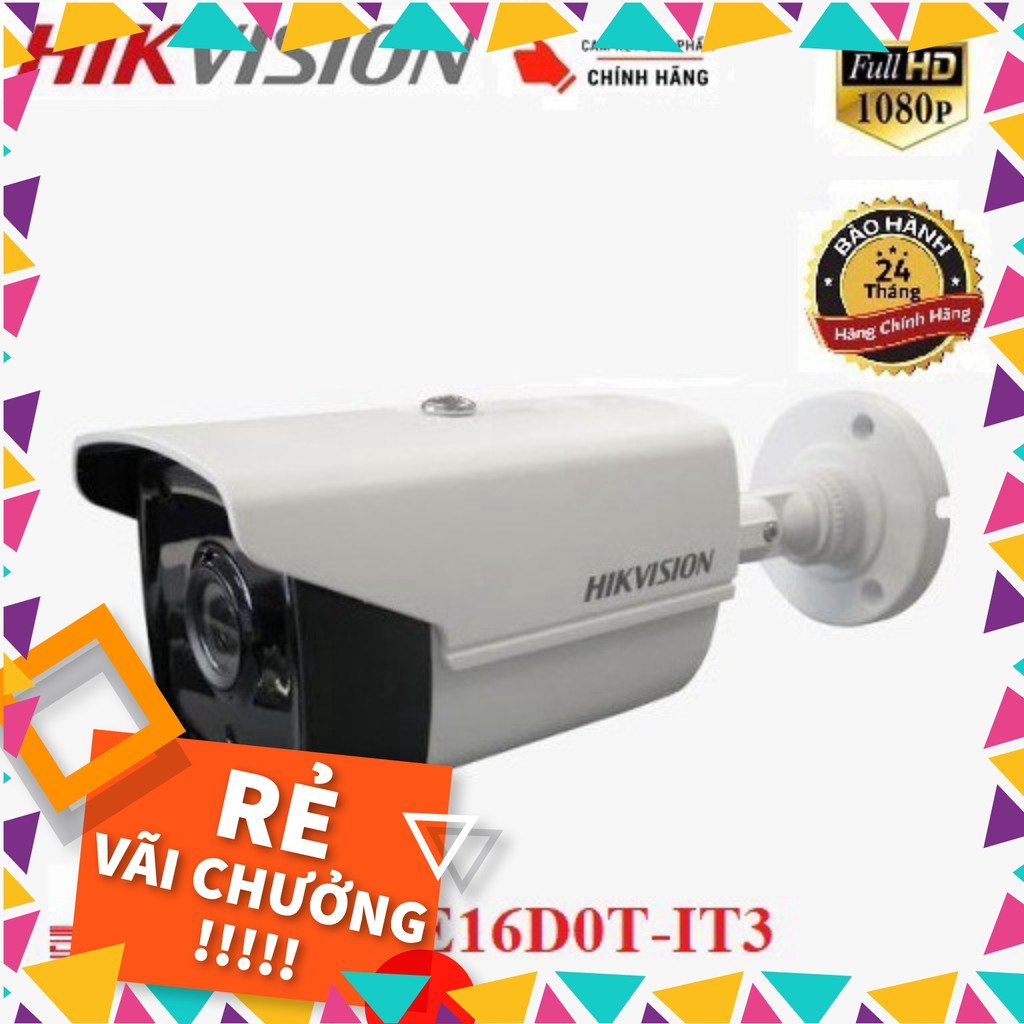 Camera  Hikvision DS-2CE16D0T-IT3 2.0 MP FullHD1080P  - Hàng chính hãng 100% - C