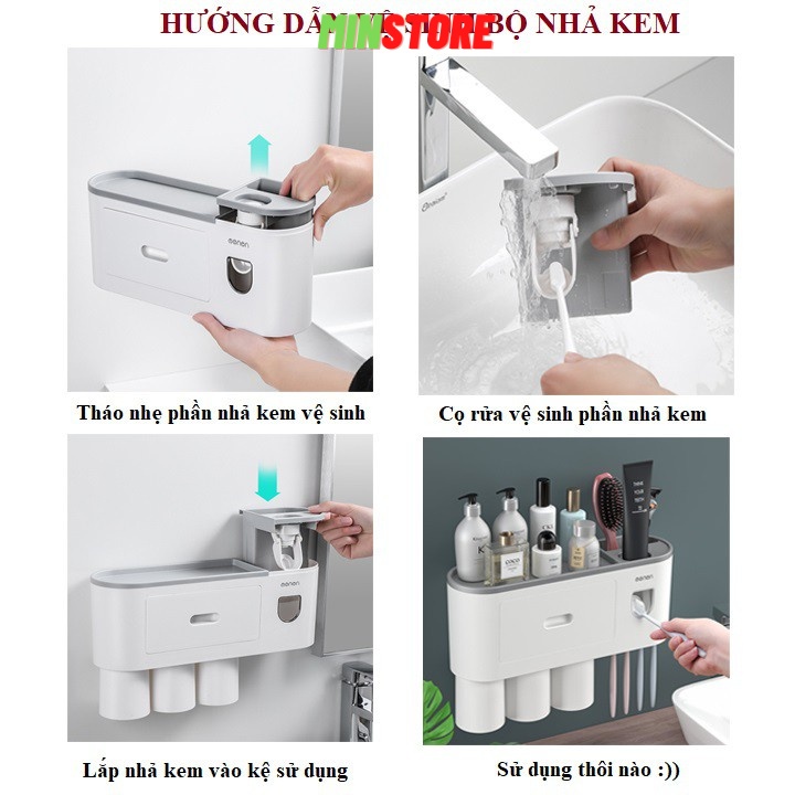 Kệ Phòng Tắm Thông Minh OENON - Bộ Nhả Kem Đánh Răng Siêu Tiện Lợi M02