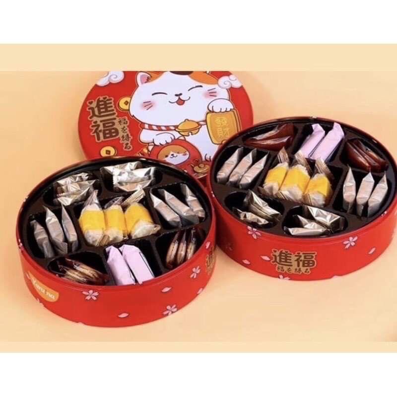 Sỉ 1 thùng bánh quy Mèo thần tài hộp tròn hộp vuông | BigBuy360 - bigbuy360.vn