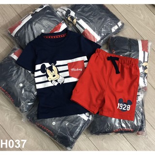 Set bộ cộc mickey than quần đỏ bé trai