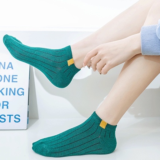 Tất vớ Hàn quốc cổ thấp gân kẻ co dãn cho cả nam và nữ-Nhiều mẫu ( 1 đôi)
