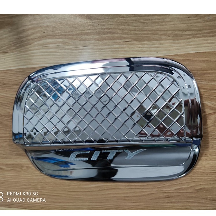 Ốp nắp xăng xe Honda City 2016 đến 2022 Mẫu Mạ Crom có sẵn keo dính dễ dàng lắp đặt