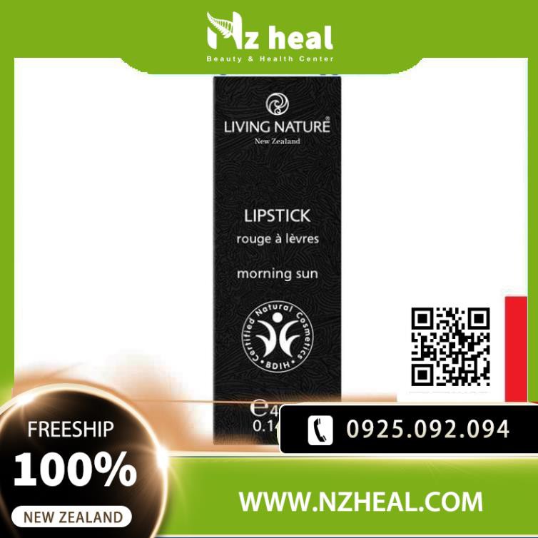 [Hỏa tốc] Son Môi Organic Màu Cam Đất Living Nature Lipstick Morning Sun 02