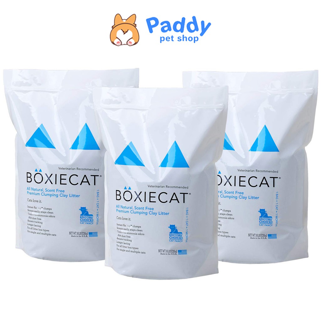Cát Vệ Sinh BoxieCat USA Sỏi Mịn Tự Nhiên Siêu Khử Mùi Cho Mèo [16L]