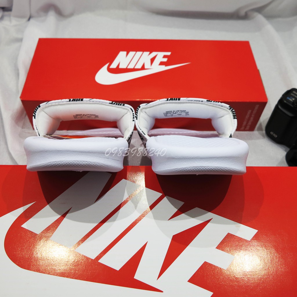 [Hộp Nike] Dép Nike Nk quai ngang nam nữ đầy đủ tem, mác, lót dày, tem size in nhiệt trong lót, tặng hộp hãng.