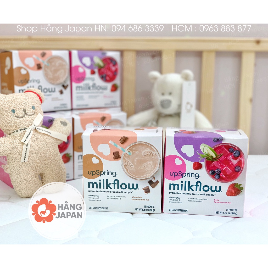 Trà lợi sữa Upspring Milkflow mẫu mới 16 gói/ hộp hàng chính hãng Mỹ