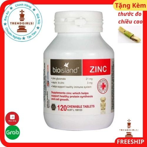 Vitamin bổ sung kẽm cho bé Bioisland Zinc, Australia (120 viên) cho trẻ từ 1 tuổi hay biếng ăn hấp thụ kém