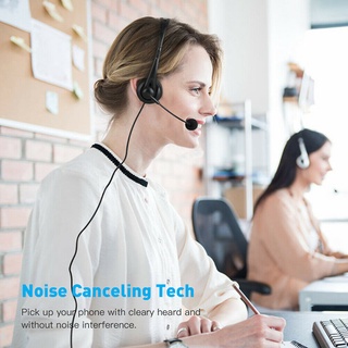ECVN USB Headset with Microphone MIC Computer Headphones for Call PC Laptop USB2.0