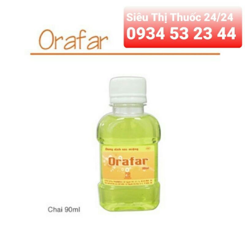 Dung dịch súc miệng ORAFAR chai 90ml ⚡ CAM KẾT HÀNG CHUẨN ⚡ Dung dịch súc miệng làm sạch mảng bám, giúp hơi thở thơm mát