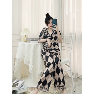 PYJAMA LỤA DÀI HOẠ TIẾT CAO CẤP MÃ 2022-151