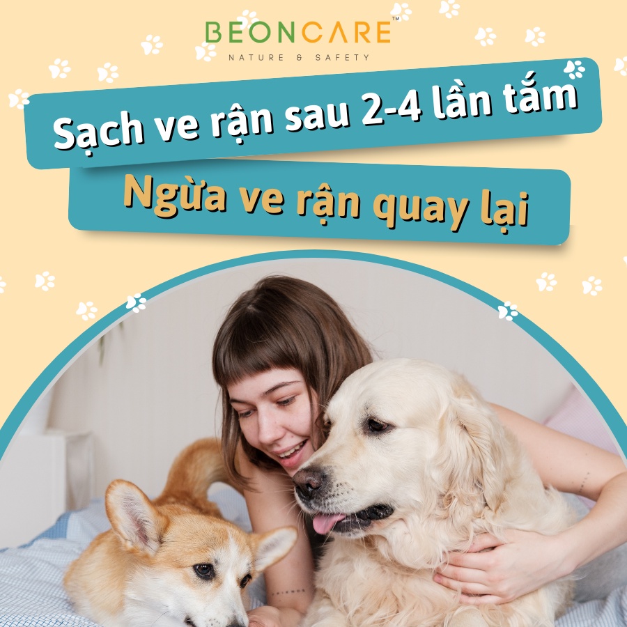 Sữa tắm Trị ve rận bọ chét Beoncare Hiệu quả ngay từ lần đầu tắm an toàn cho chó mèo sơ sinh