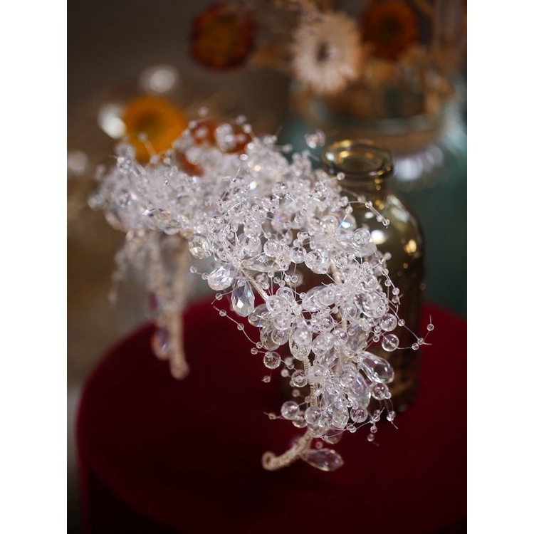 Vương Miện Nhiều Tầng Trong Suốt Lấp Lánh Sang Trọng Dùng Trang Điểm Cô Dâu / Trang Điểm Tóc Cho Nữ 18 Tuổi