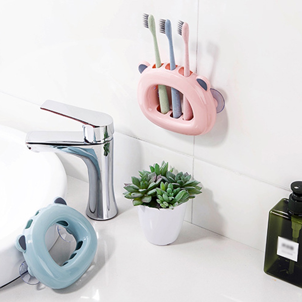 Giá Treo Bàn Chải Đánh Răng / Cốc Súc Miệng Gắn Tường Họa Tiết Hoạt Hình Dễ Thương Cho Cặp Đôi