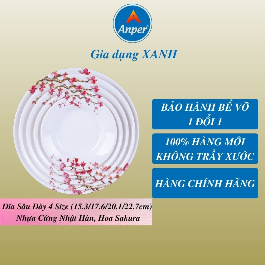 Đĩa dĩa nhựa melamine ANPER cao câp A5 dùng gia đình và nhà hàng sang trọng an toàn