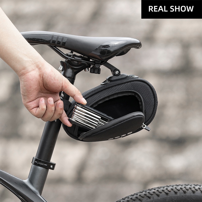 Túi gắn sau yên ROCKBROS phản quang chống thấm nước kèm giá đỡ tháo lắp nhanh cho xe đạp MTB xe đạp đường bộ