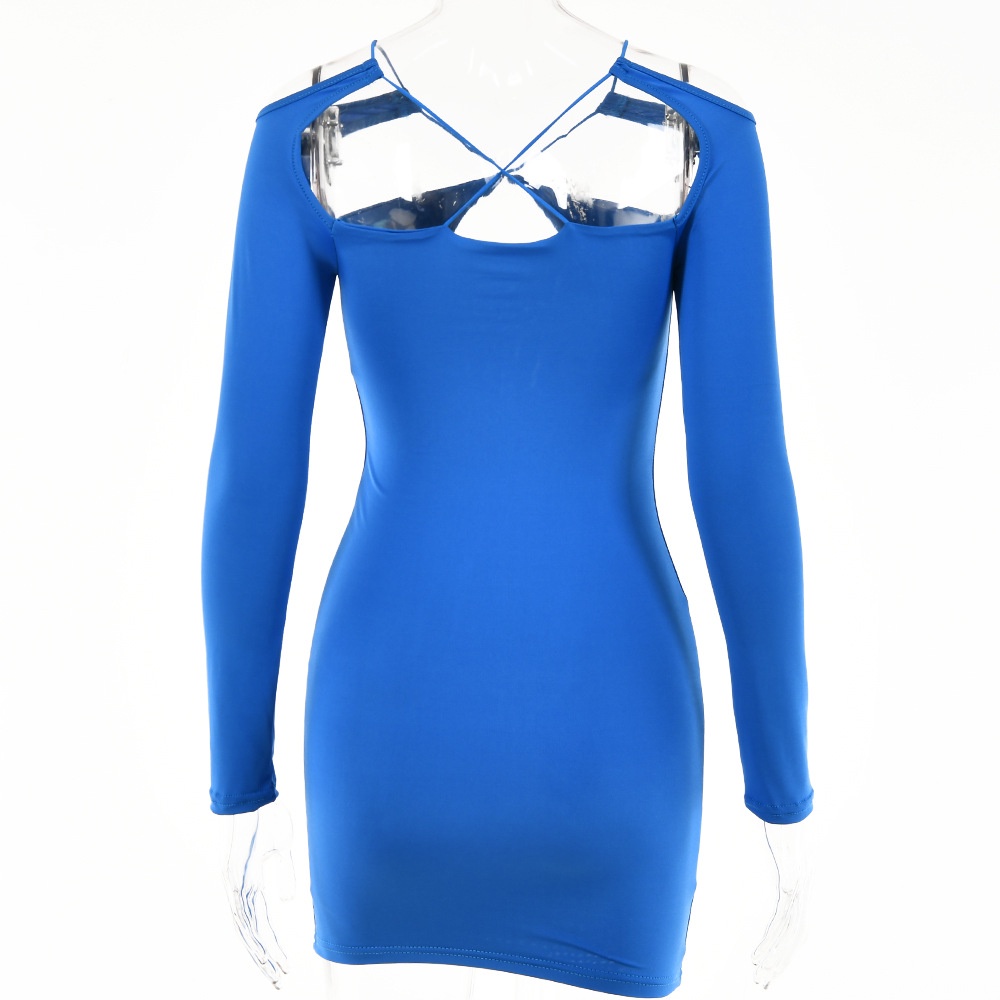 DUNEA Đầm 3.8 tay dài hở lưng quyến rũ thời trang cho nữ