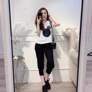 Set áo giấy mickey + quần bomber