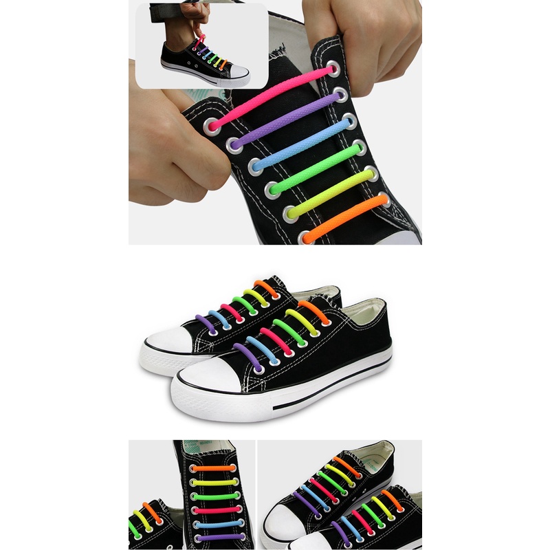 Set 16 Dây Giày Silicone Co Giãn Không Cần Buộc Tiện Lợi