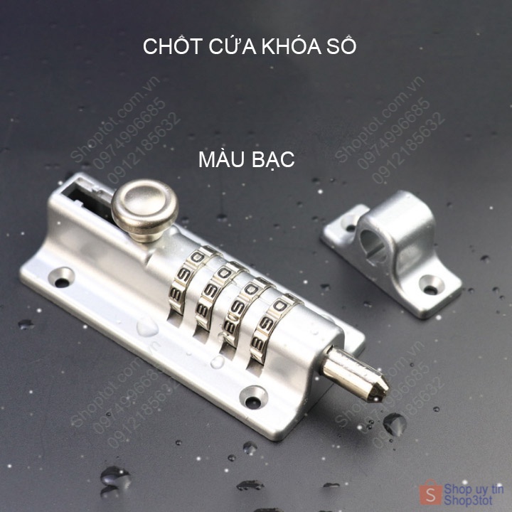 khóa số,Chốt cửa  với 4 mã có thể thay đổi được, bằng hợp kim chắc chắn, chống nước