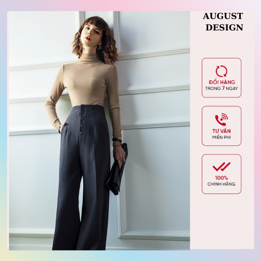 Áo giữ nhiệt nữ cao cấp thời trang Hàn Quốc chất liệu len tăm cổ leo 5cm BY AUGUST DESIGN